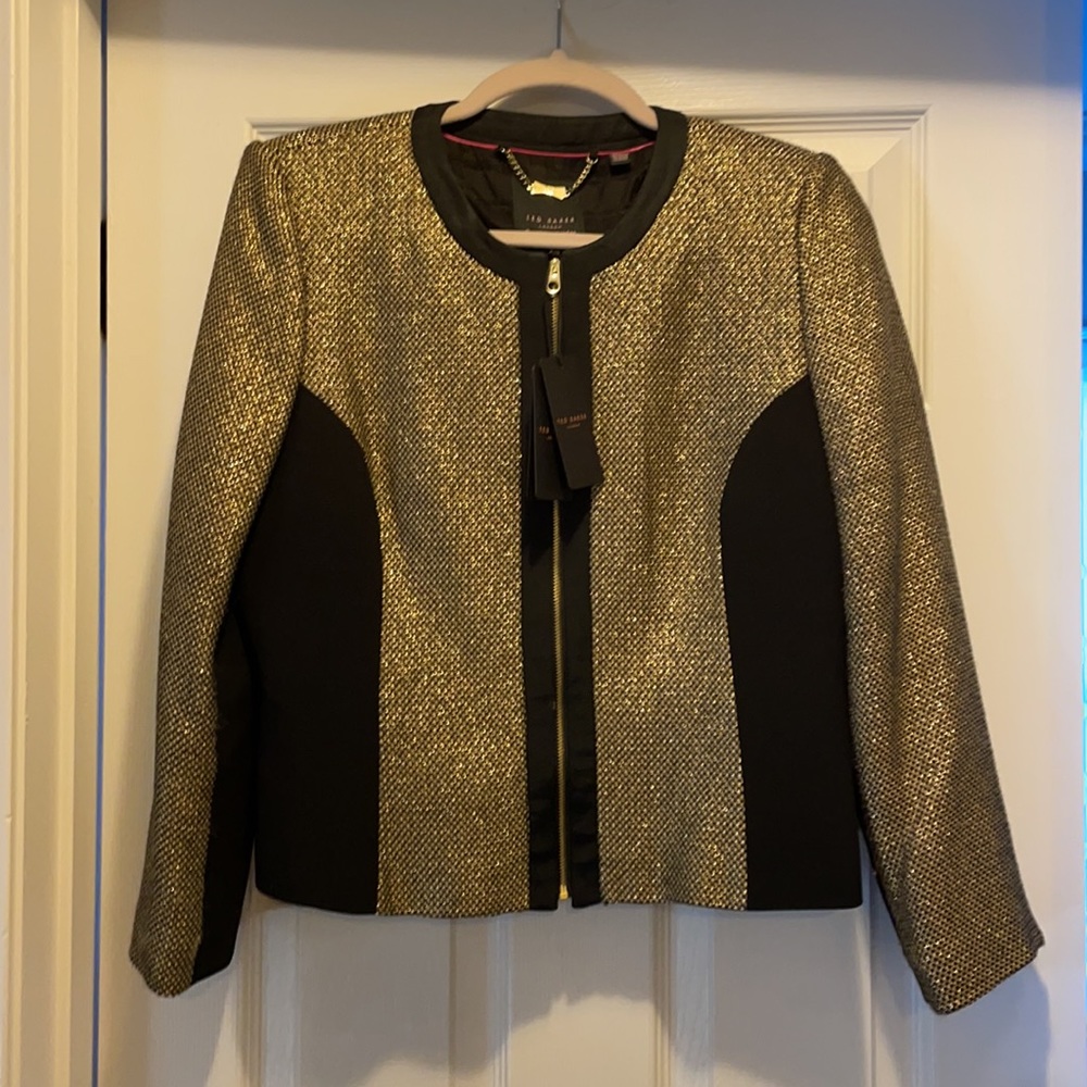 Ted Baker Gold zip up blazer